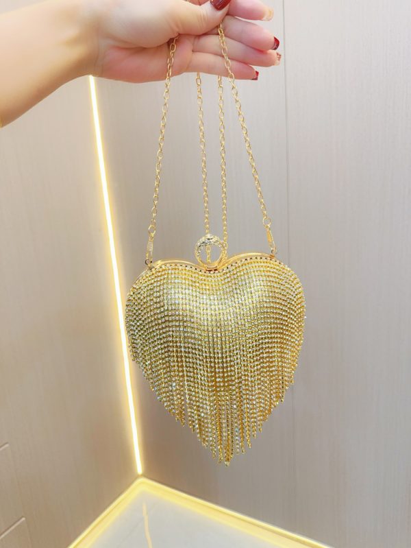Hand-carrying tassel rhinestone bag for dinner - 图片 5