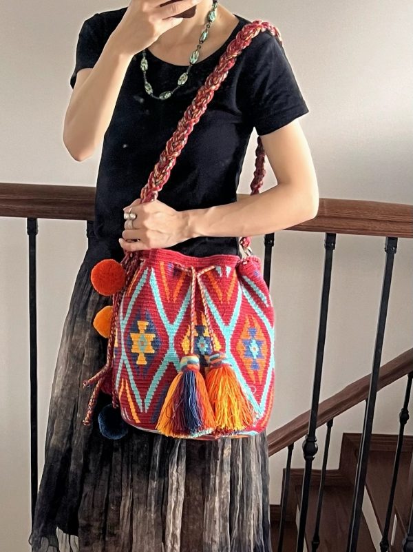 Wayuu Colombian Wayuu bag, imported hand-woven crossbody bag - 图片 2
