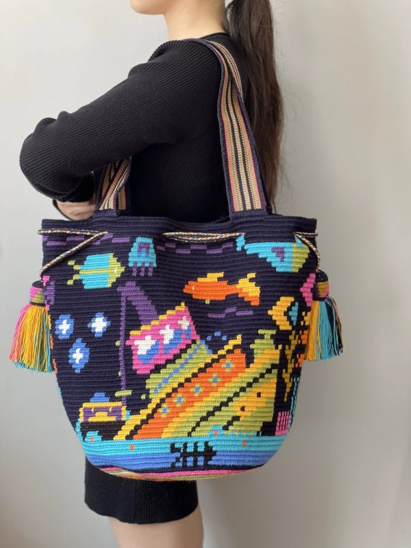 Wayuu Colombian Wayuu bag, imported hand-woven crossbody bag - 图片 16