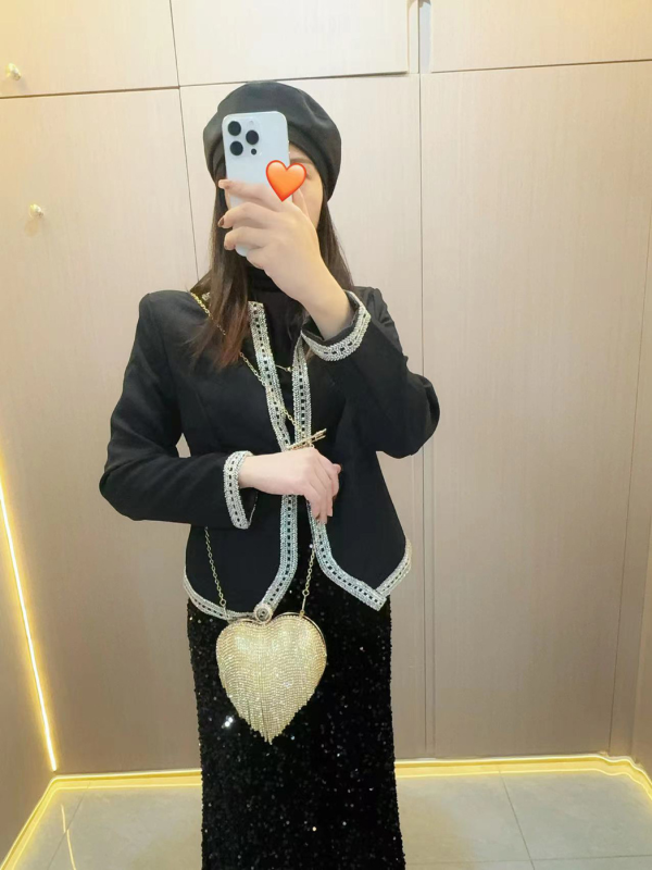 Hand-carrying tassel rhinestone bag for dinner - 图片 4