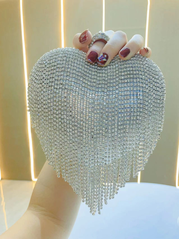 Hand-carrying tassel rhinestone bag for dinner - 图片 3