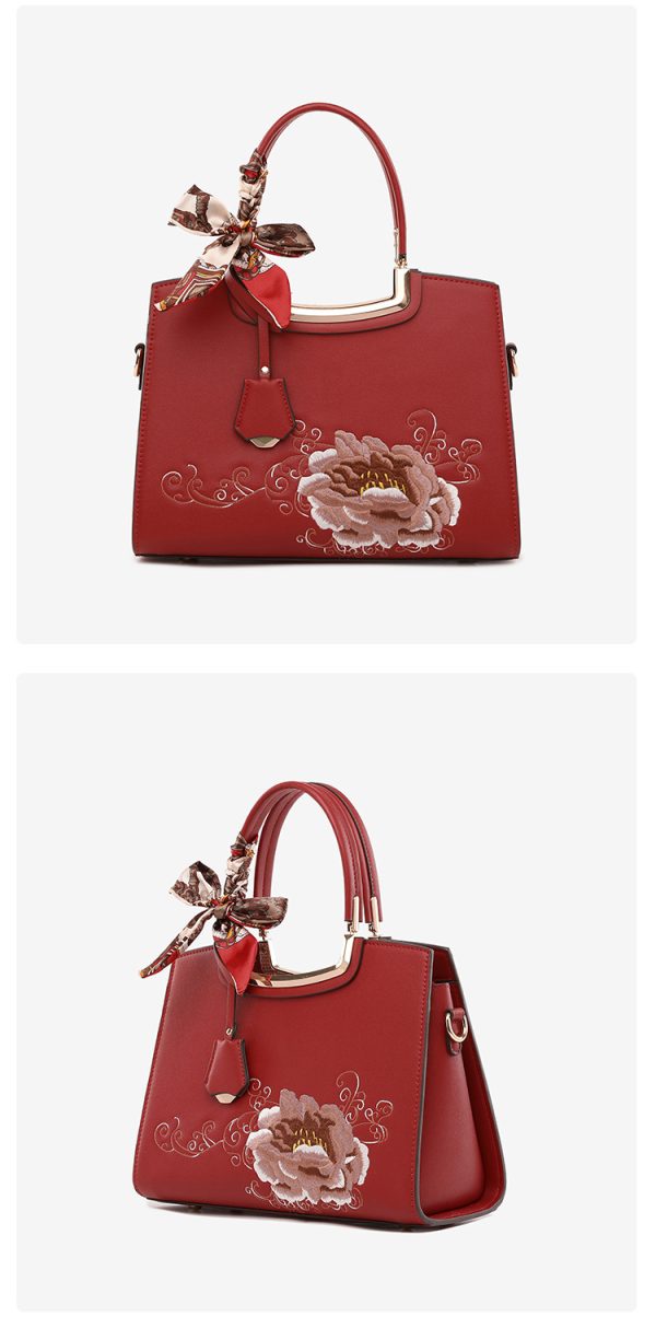 Chinese-style embroidery handbag for middle-aged women - 图片 3