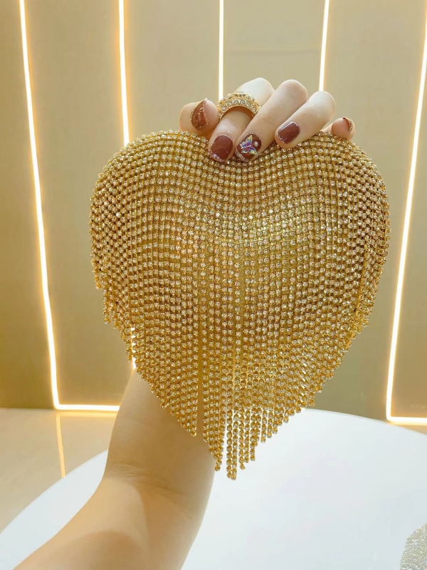 Hand-carrying tassel rhinestone bag for dinner - 图片 2