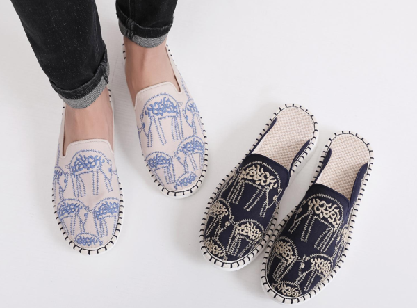 Chinese-style men's embroidered cotton and linen casual slippers - 图片 2