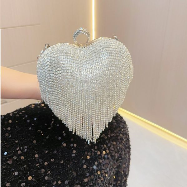 Hand-carrying tassel rhinestone bag for dinner - 图片 10
