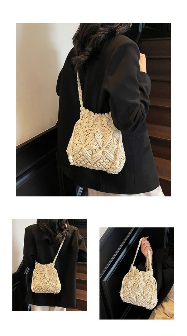 Hand-woven bucket bag, seaside beach bag - 图片 5