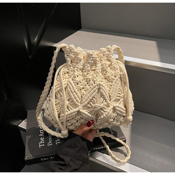 Hand-woven bucket bag, seaside beach bag - 图片 3