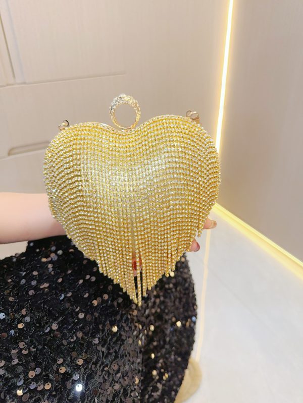 Hand-carrying tassel rhinestone bag for dinner - 图片 6
