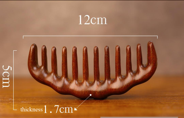 Natural golden sandalwood comb, meridian massage comb, anti-hair loss comb - 图片 2