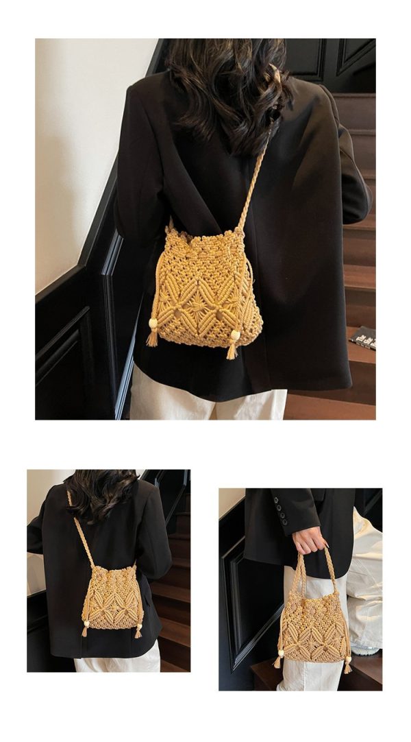 Hand-woven bucket bag, seaside beach bag - 图片 6