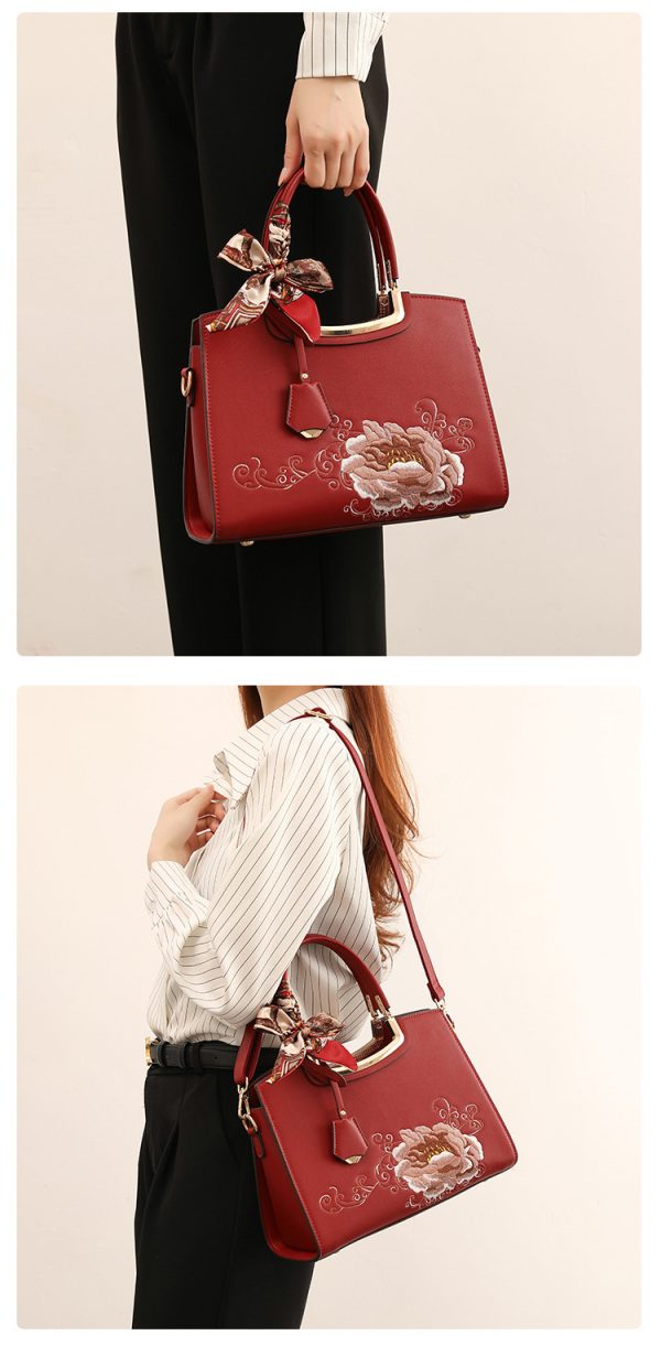 Chinese-style embroidery handbag for middle-aged women - 图片 7