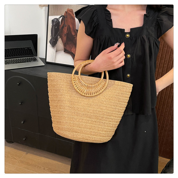 Handwoven rattan bag, fashionable and trendy handbag - 图片 8