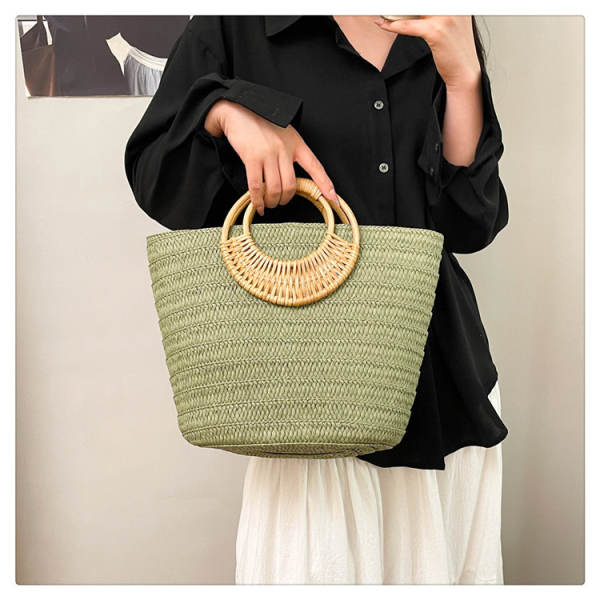 Handwoven rattan bag, fashionable and trendy handbag - 图片 12
