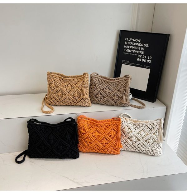 versatile single-shoulder crossbody woven bag