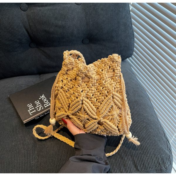 Hand-woven bucket bag, seaside beach bag - 图片 4