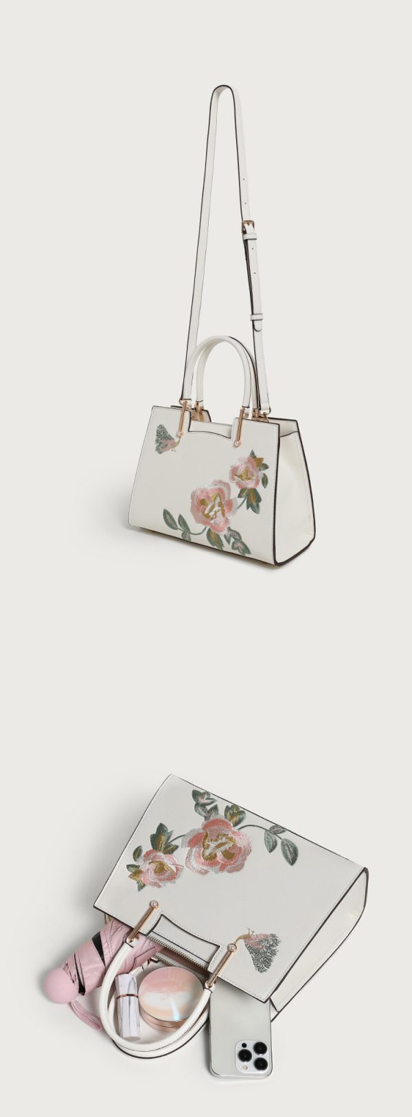 Genuine leather embroidered Chinese-style retro light luxury crossbody handbag - 图片 7