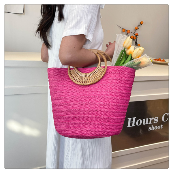 Handwoven rattan bag, fashionable and trendy handbag - 图片 11