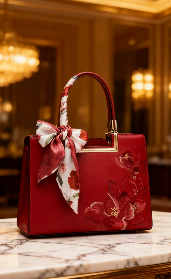 Chinese-style national wind embroidered magnolia handbag and crossbody bag, mother style